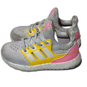 Adidas Ultraboost White and Pink Sneakers - 9K